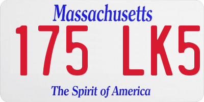 MA license plate 175LK5