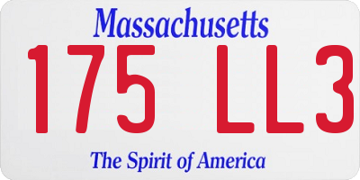 MA license plate 175LL3