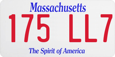 MA license plate 175LL7