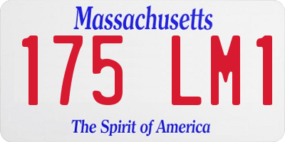 MA license plate 175LM1