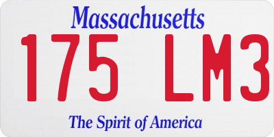 MA license plate 175LM3