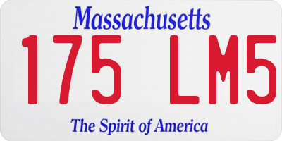 MA license plate 175LM5