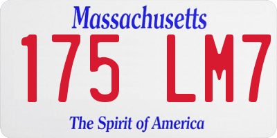 MA license plate 175LM7