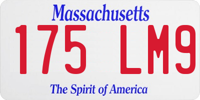 MA license plate 175LM9