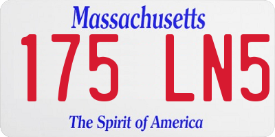 MA license plate 175LN5