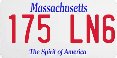 MA license plate 175LN6