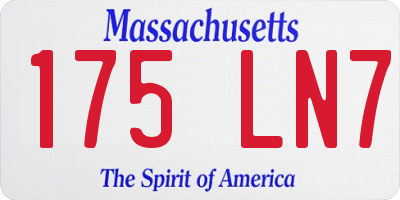 MA license plate 175LN7