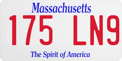 MA license plate 175LN9