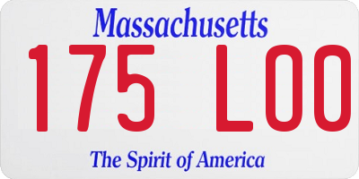 MA license plate 175LO0