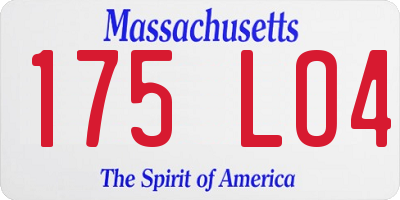 MA license plate 175LO4