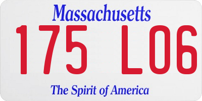 MA license plate 175LO6
