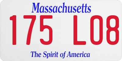 MA license plate 175LO8