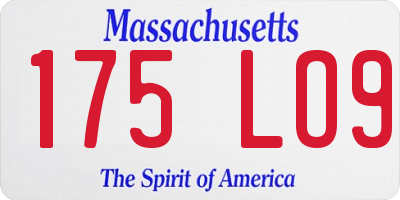 MA license plate 175LO9