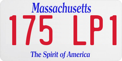 MA license plate 175LP1