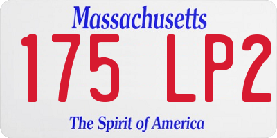 MA license plate 175LP2