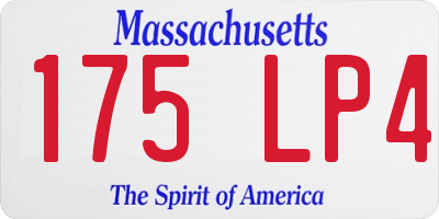MA license plate 175LP4