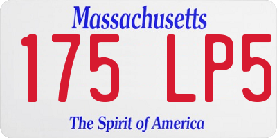 MA license plate 175LP5