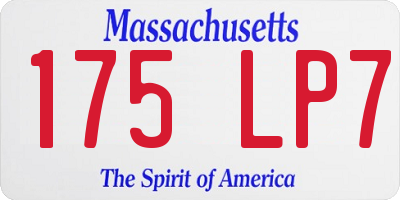 MA license plate 175LP7