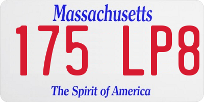 MA license plate 175LP8