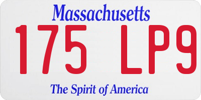 MA license plate 175LP9