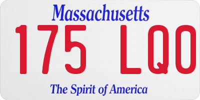 MA license plate 175LQ0