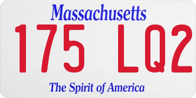 MA license plate 175LQ2