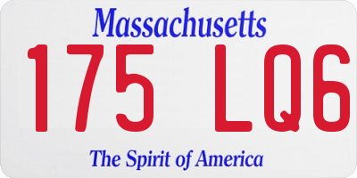 MA license plate 175LQ6