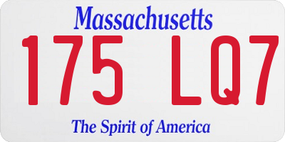 MA license plate 175LQ7
