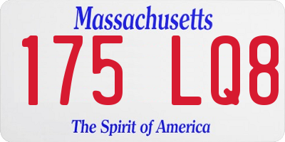 MA license plate 175LQ8