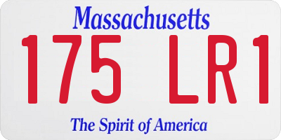 MA license plate 175LR1