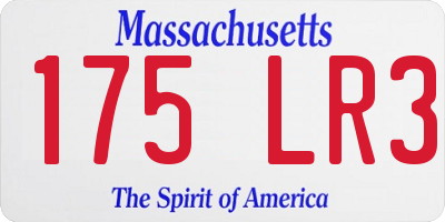 MA license plate 175LR3
