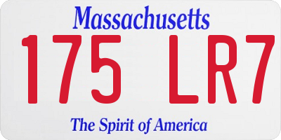MA license plate 175LR7