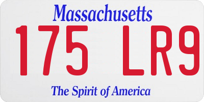 MA license plate 175LR9