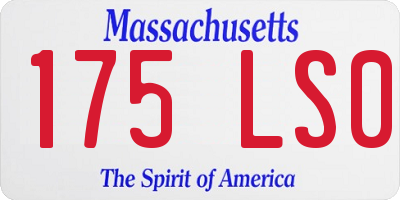 MA license plate 175LS0