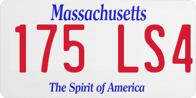 MA license plate 175LS4
