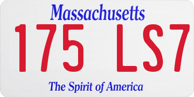 MA license plate 175LS7