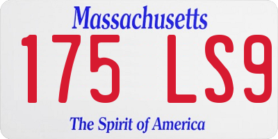MA license plate 175LS9