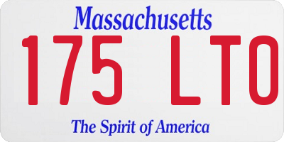 MA license plate 175LT0