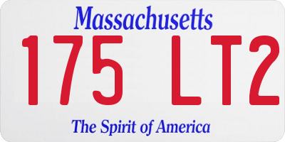MA license plate 175LT2