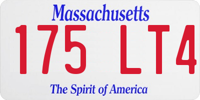 MA license plate 175LT4