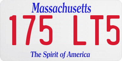 MA license plate 175LT5