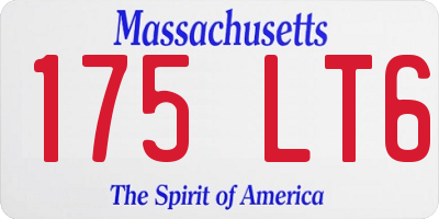 MA license plate 175LT6