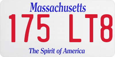 MA license plate 175LT8