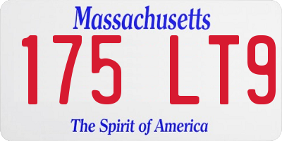 MA license plate 175LT9