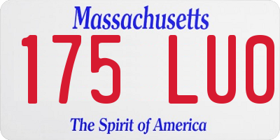 MA license plate 175LU0
