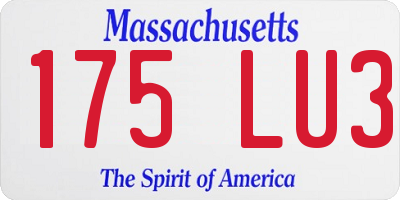 MA license plate 175LU3