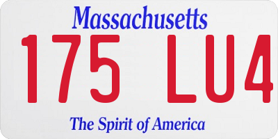MA license plate 175LU4