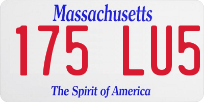 MA license plate 175LU5