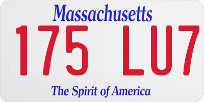 MA license plate 175LU7