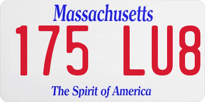 MA license plate 175LU8